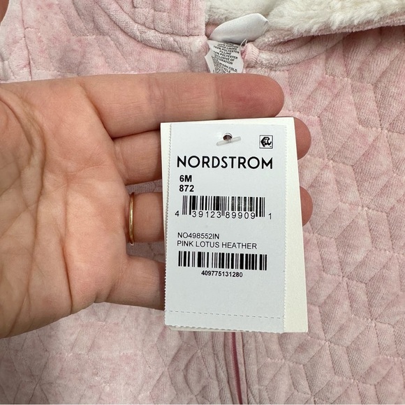 Nordstrom Quilted Baby Bunting Size 6 Months Pink Lotus Winter Outdoors Cozy NWT - Picture 4 of 7
